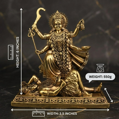 Sidh Maa Kali Murti – 6 Inch Energized Brass Idol (Tantrik Form)