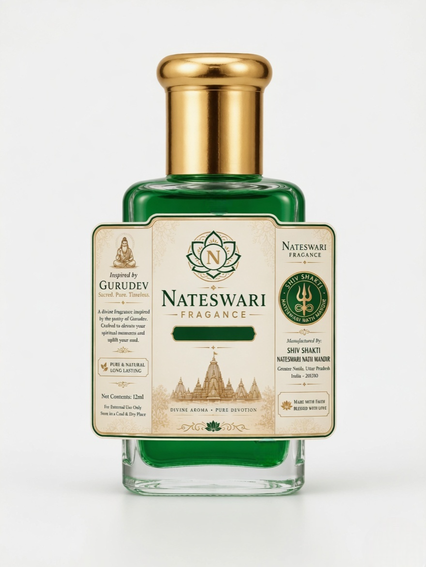 Nateswari Divine Zafrani Oud Attar (12ml) – Sacred Concentrated Perfume Oil Inspired by Gurudev | Long Lasting & Alcohol-Free