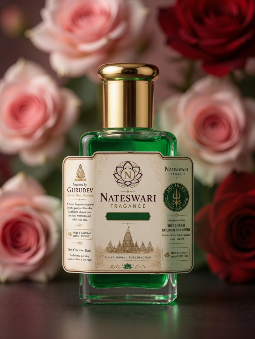Nateswari Divine Zafrani Oud Attar (12ml) – Sacred Concentrated Perfume Oil Inspired by Gurudev | Long Lasting & Alcohol-Free