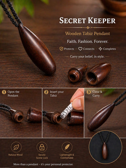 Kavach Protector – Energized Hand-Carved Wooden Tabiz Pendant
